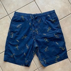 Uniqlo bird print cotton poly shorts